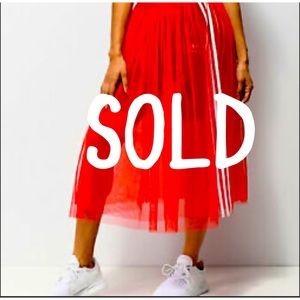 ADIDAS RED SHEER SKIRT